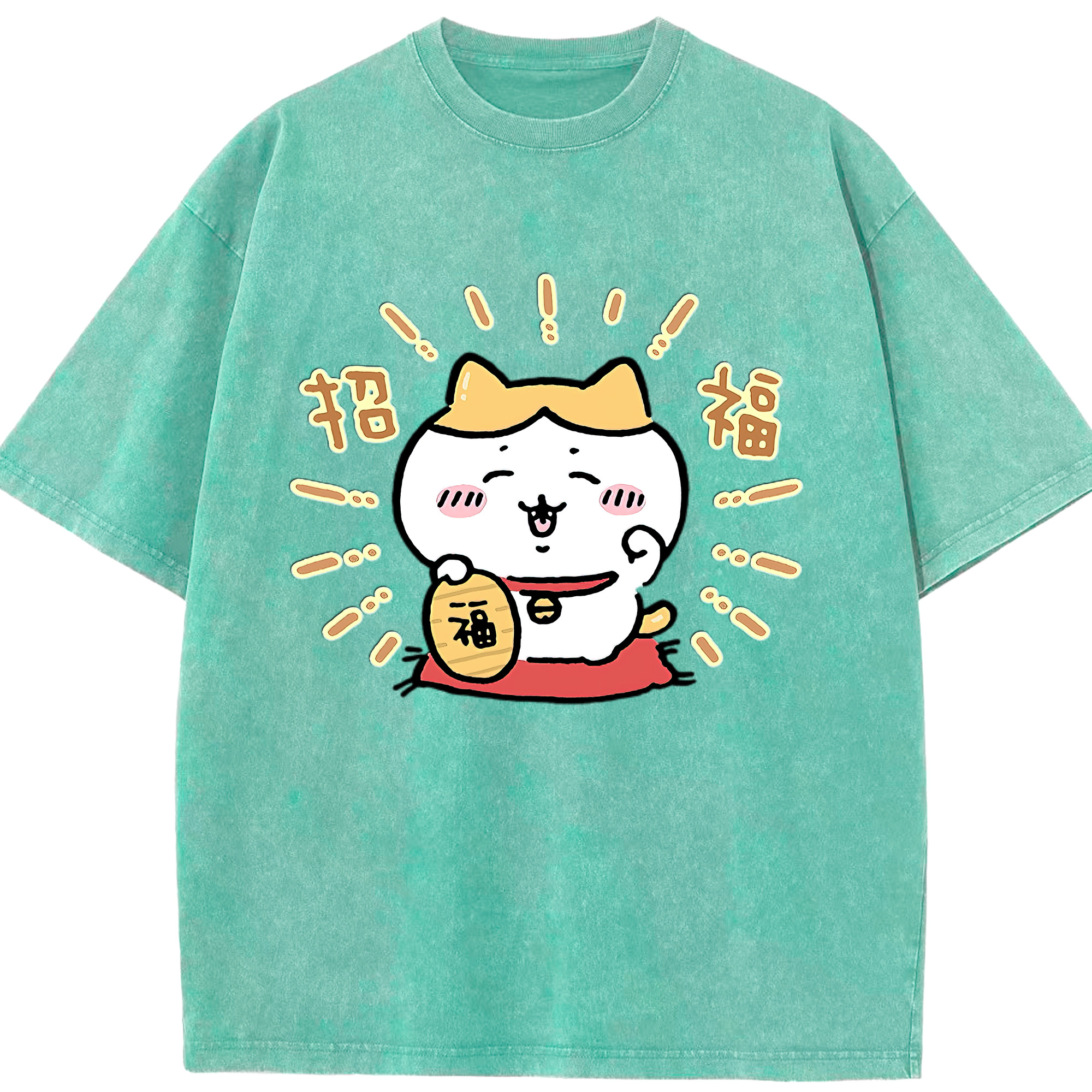 （画像用） ちいかわ ハチワレ Chii-kawa hachiware 綿100% ヴィンテージ風 半袖Tシャツ（フロントプリント）